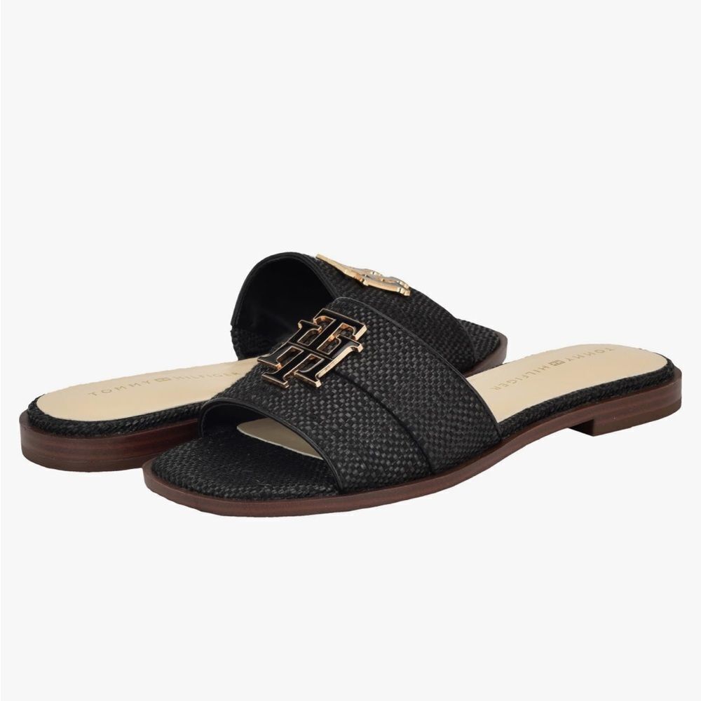 TOMMY HILIFIGER Tanyha Black Slide Sandal NEW
